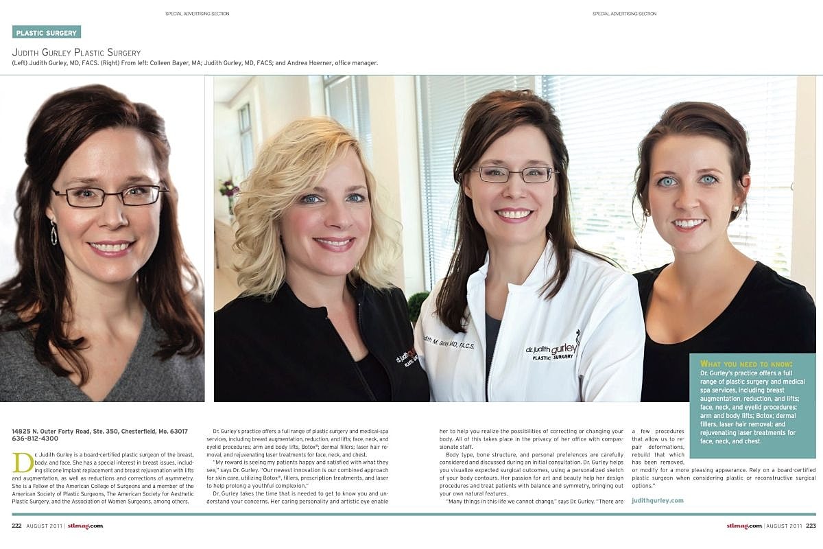 Judith Gurley Plastic Surgery team portrait.